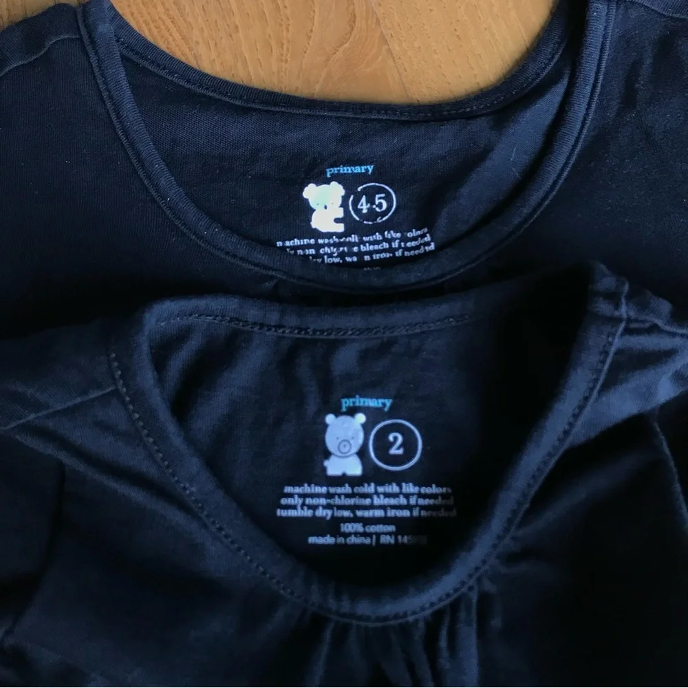 Matching Primary short sleeve dresses black sister match size 2 4-5 4 5 pockets